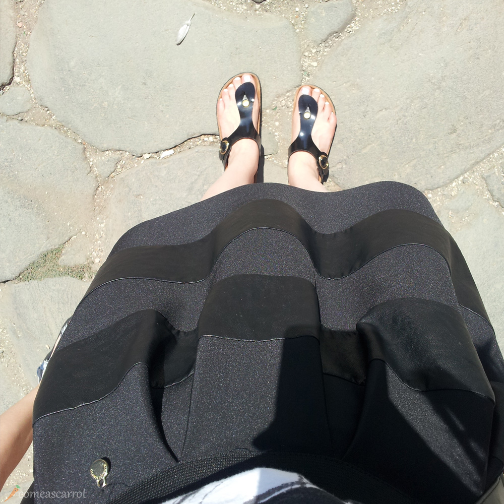 rome, fromwhereistand, birkenstock, essie blanc, striped, skirt