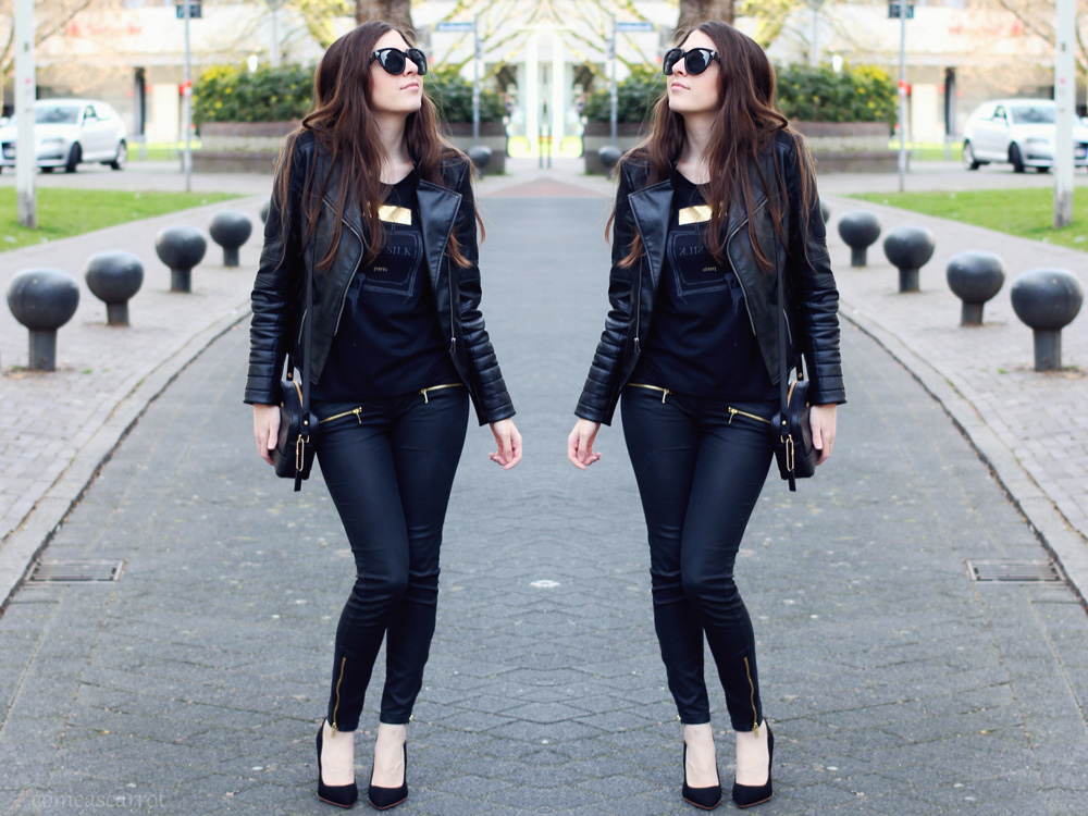 fashion blog, outfit, rockchicerella, rock, glas shoe, h&m, leather jacket