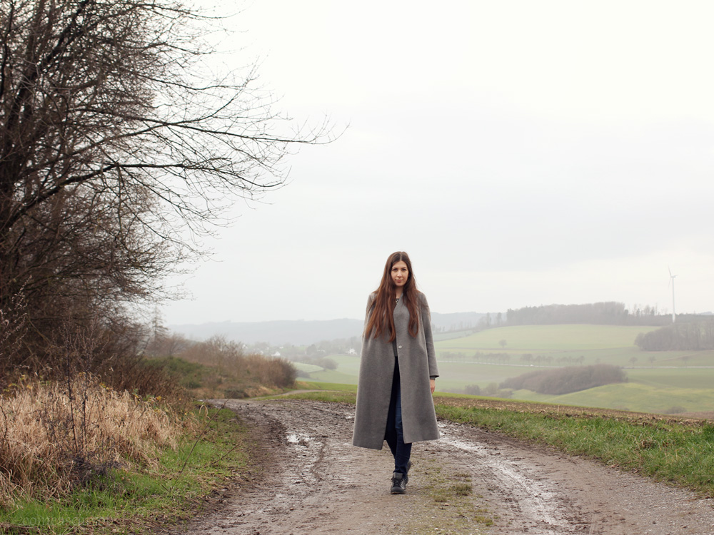 outfit, adidas superstar, black, asos, grey, midi, coat, adidas originals